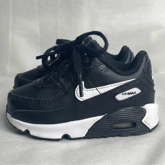 Nike Air Max 90 LTR Sneaker Shoe Toddler Size US 5C EU 21 Black White CD6868-010 - Picture 7 of 14
